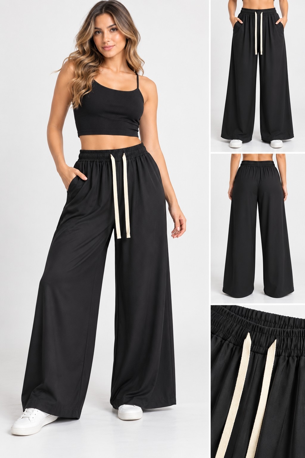 Pantalón Palazo con Elástico Importado - Imagen 2