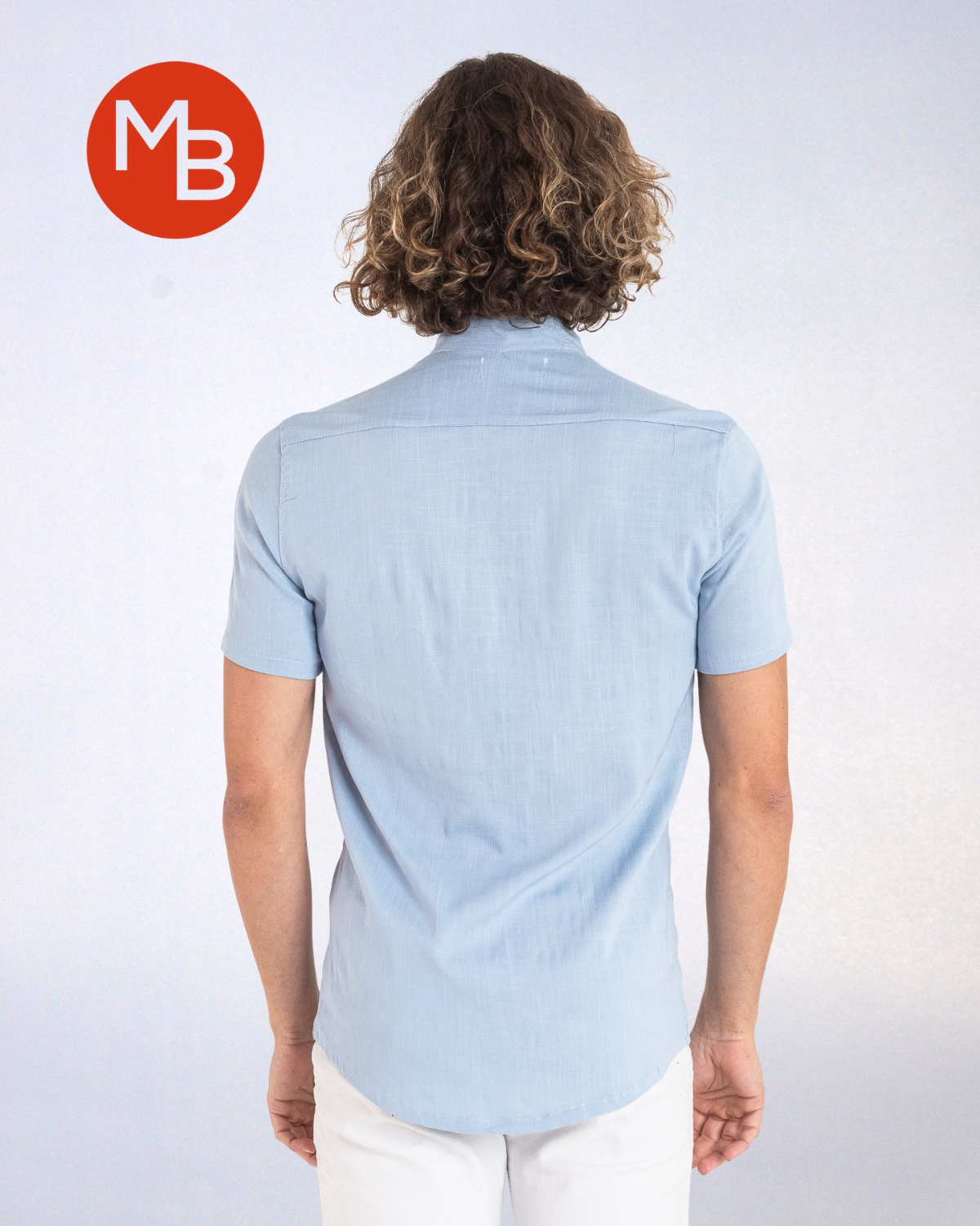 Camisa de Lino Manga Corta Cuello Mao Hombre - 6.jpg