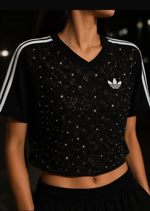 Remera Encaje Adidas y Jordan  Tendencia  Talle Único
