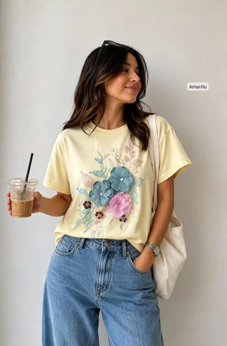 Remera Aplique Algodón