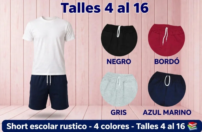 Short Escolar Rustico
