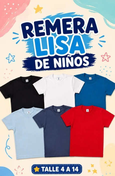 Remeras Lisas de Niños