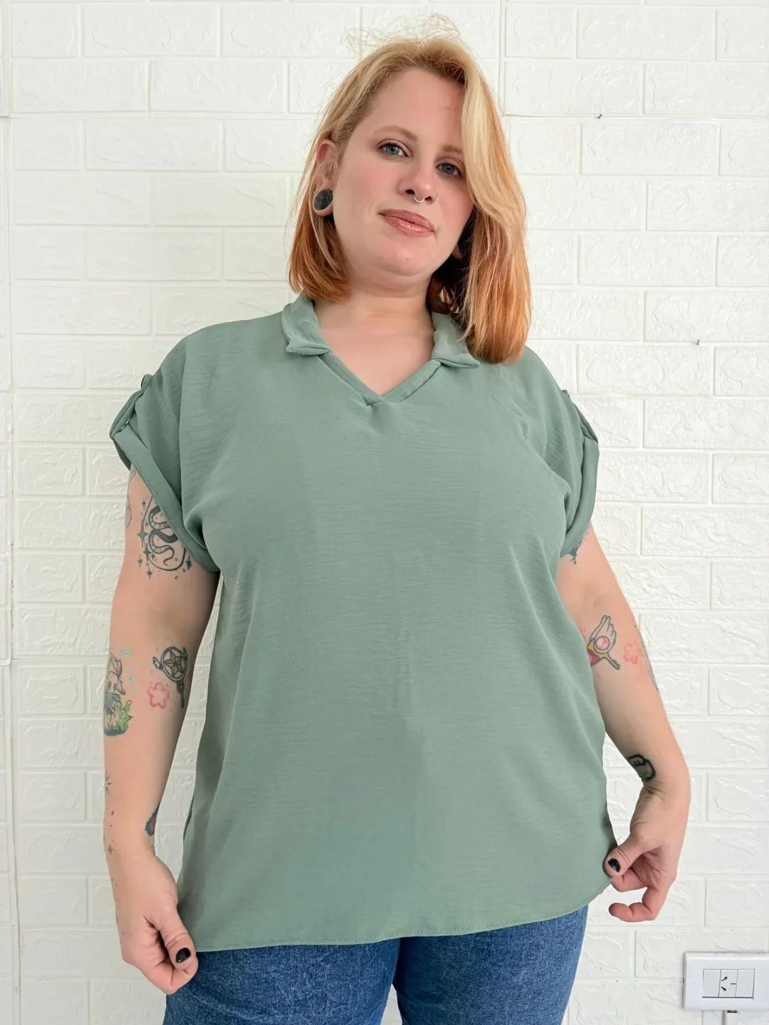 Blusa Lino Cey Talles Grandes - Imagen 2