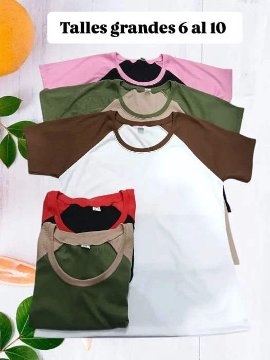 Remera Combinada Talles Grsndes Morley Viscosa