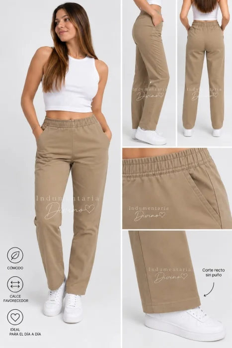 Pantalón Corte Recto Bengalina Elastizada
