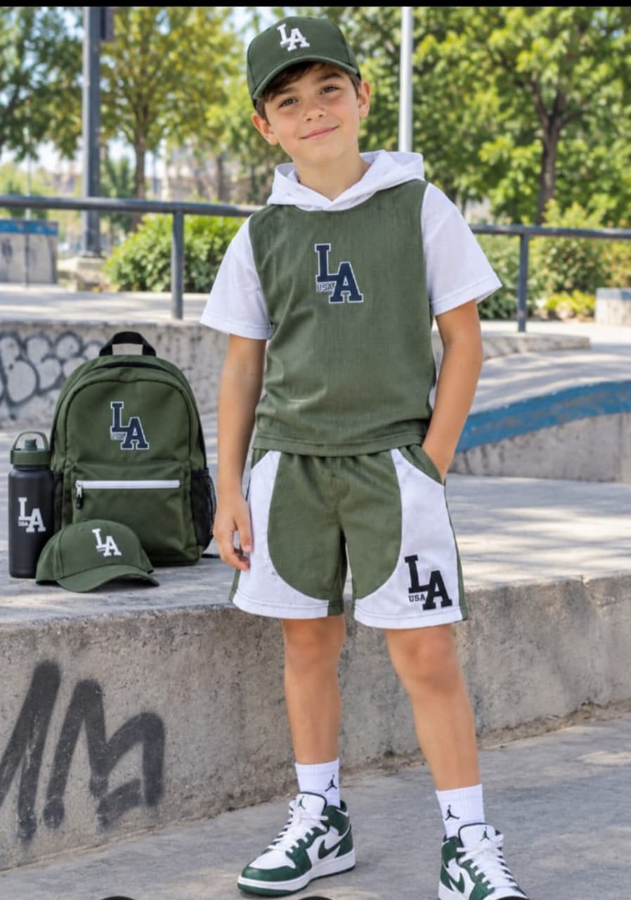 Conjunto los Angeles Tela Wafle - Imagen 3