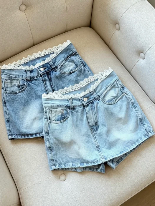 Short Pollera con Puntilla Tendencia(leer Descripción)