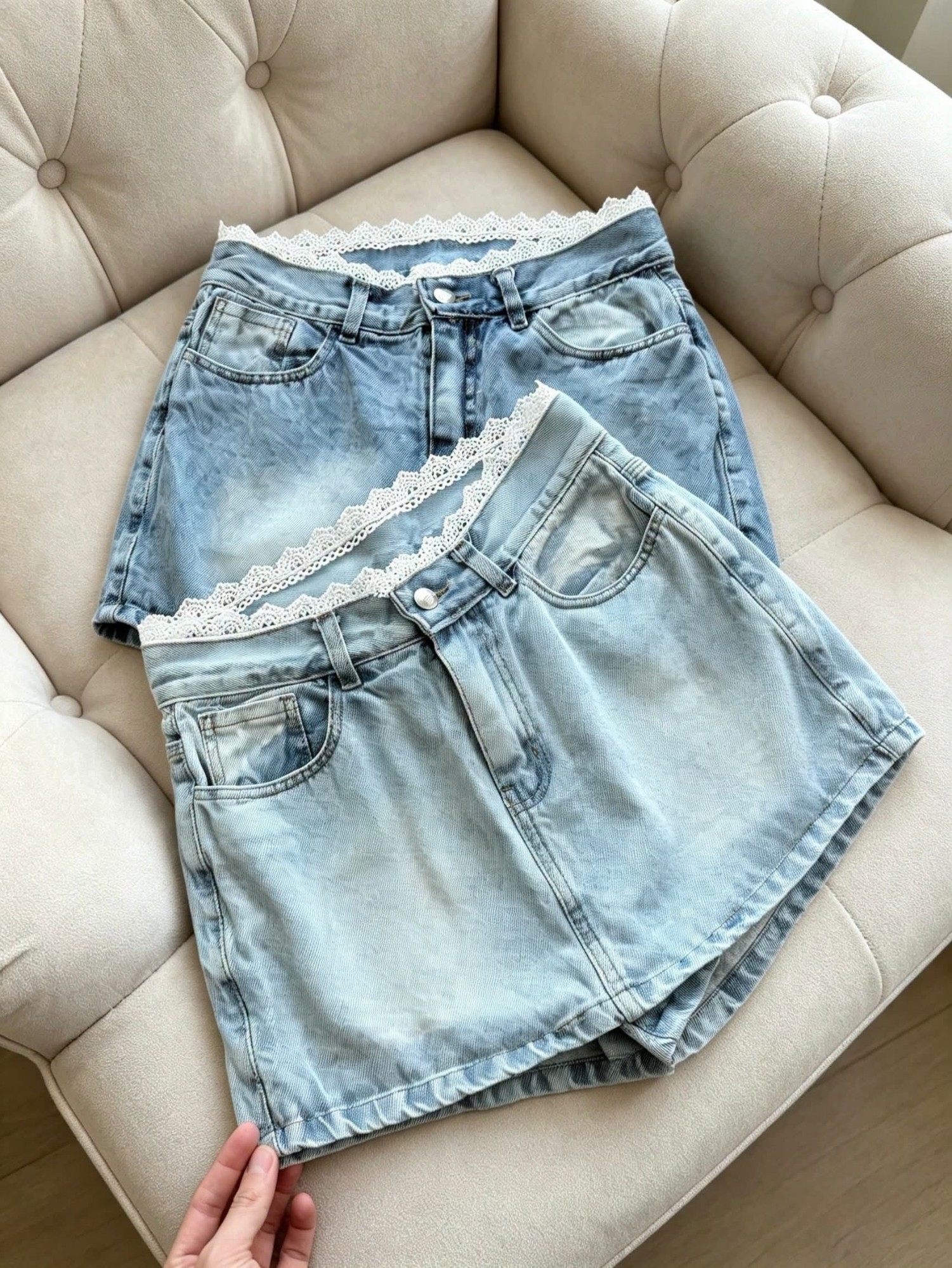 Short Pollera con Puntilla Tendencia(leer Descripción) - Imagen 6