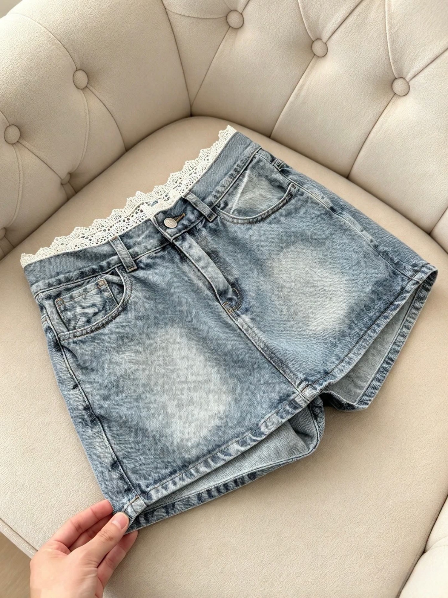 Short Pollera con Puntilla Tendencia(leer Descripción) - Imagen 6