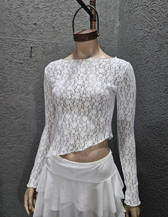 Remera Encaje Pico