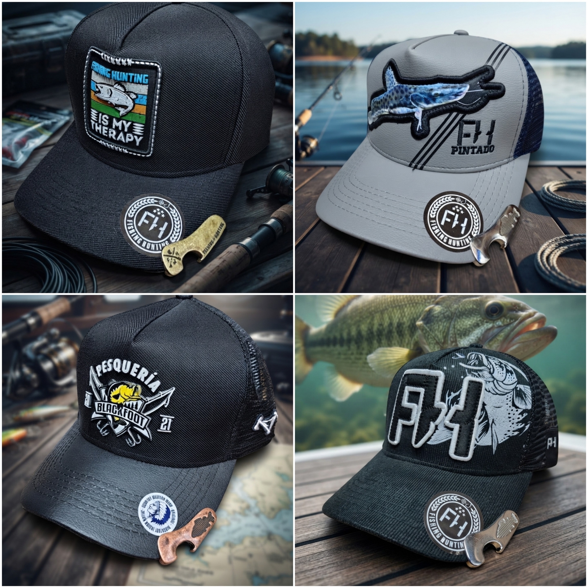 Gorras Modelo Pesca con Destapador Trucker - Imagen 2