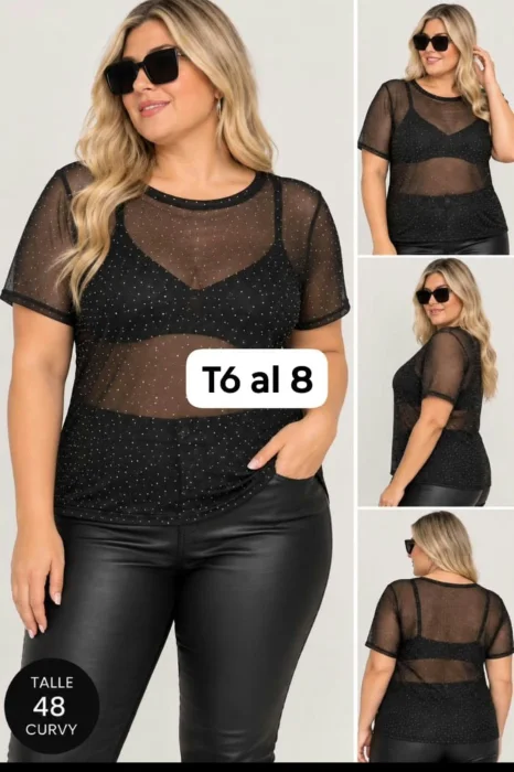 Remeras Tul con Brillo T6 al T8