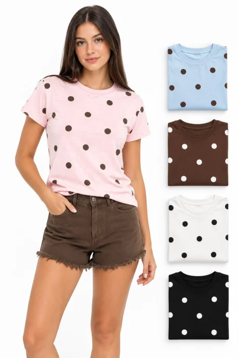 Remera Baby Tee Lunares