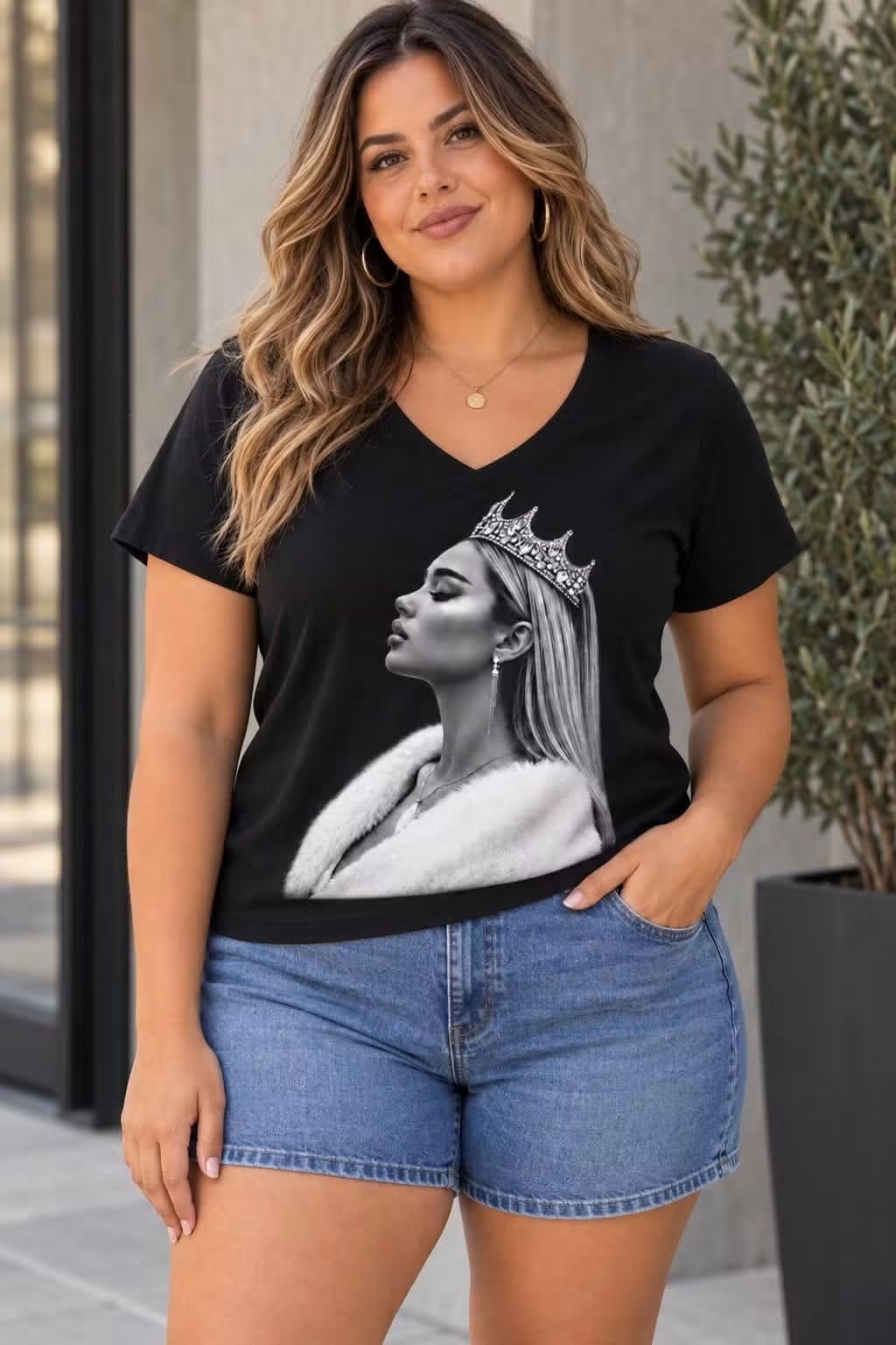 Remeras de Algodón Cuello V Talle Especial - Imagen 3