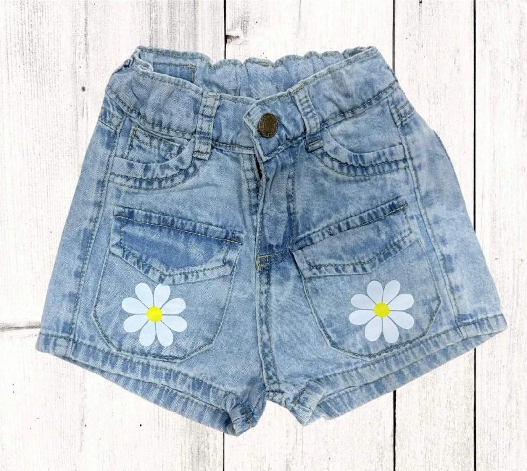 Short Nena Tela Camisero con Regulador en la Cintura - Imagen 1