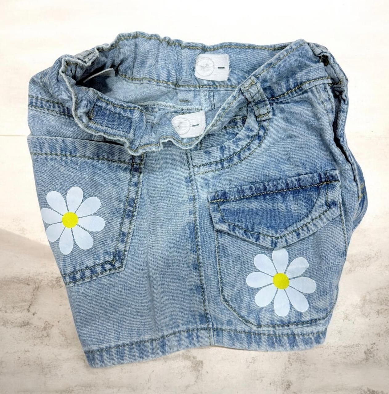 Short Nena Tela Camisero con Regulador en la Cintura - Imagen 3