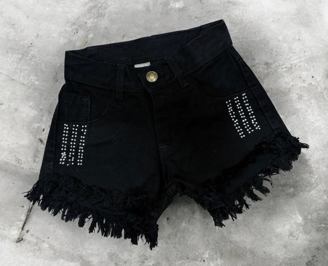 Short Nena Jeans Rigido Brillos - Imagen 1