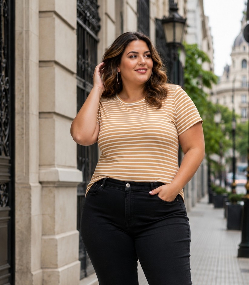 Remera Básica Rayada Modal Soft - Imagen 5