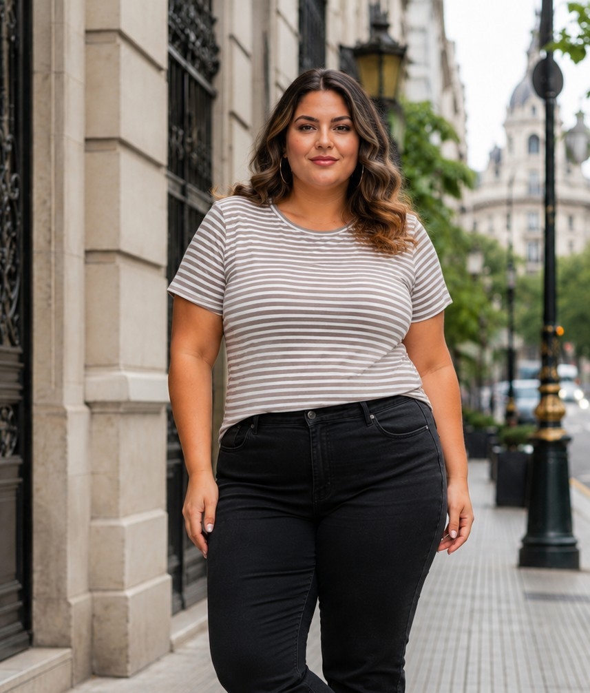 Remera Básica Rayada Modal Soft - Imagen 6