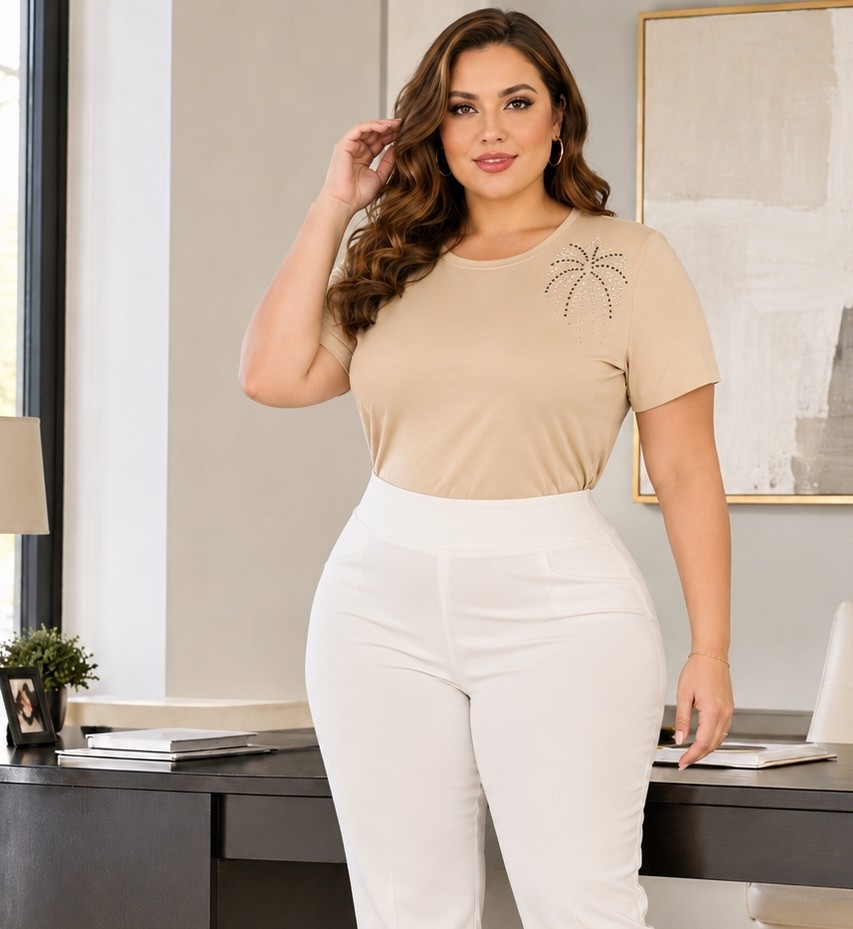 Remeras con Strass de Modal Soft Talle Especial - Imagen 6
