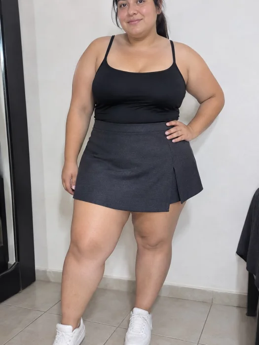 Short Pollera  Talles Especiales  de Bengalina Elastizada