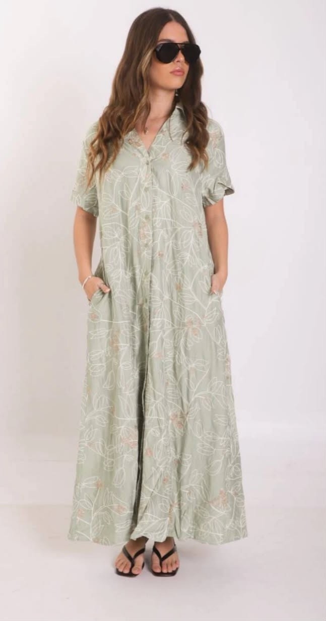 Vestido Camisero con Mangas Importado - Imagen 2