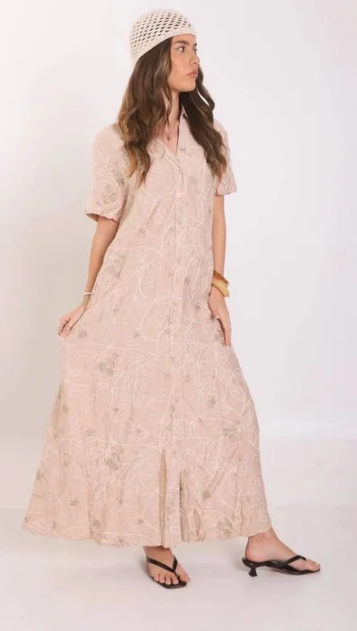 Vestido Camisero con Mangas Importado