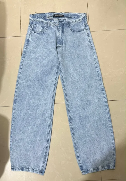 Jeans Baggy Liso Nevado Celeste