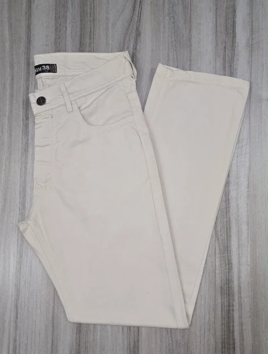 Jeans Mom Liso Beige