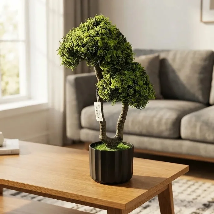 Planta Bonsai Artificial Maceta Decorativa Interiores 54cm
