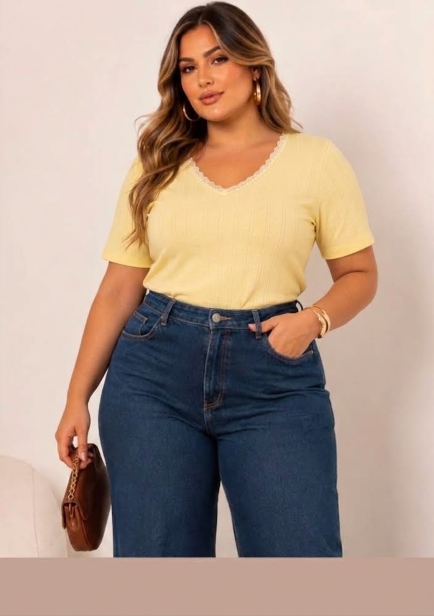 Nuevo  Art ; Camiseta Curvy con Encaje - Imagen 3
