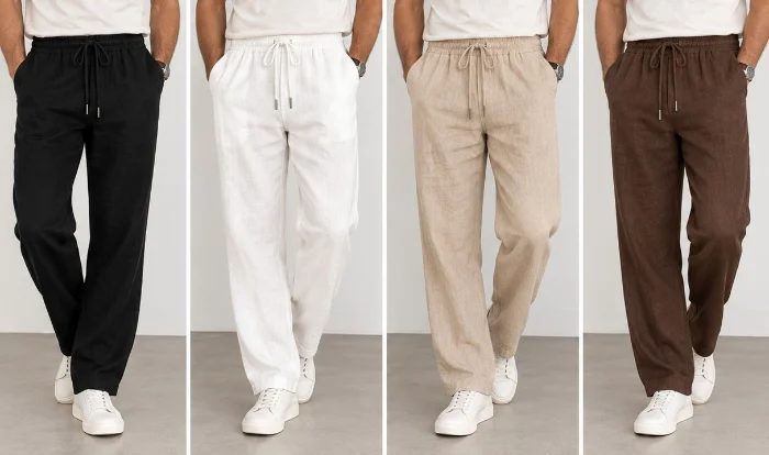 Pantalones Baguii con Elástico  de Lino Elastizado