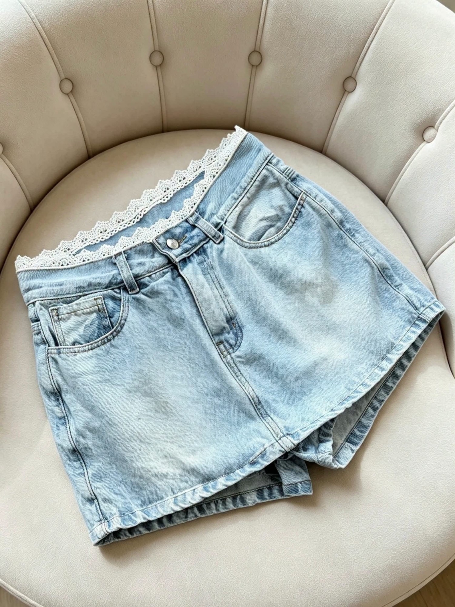 Shorts Pollera Puntilla (tendencia) - Imagen 2