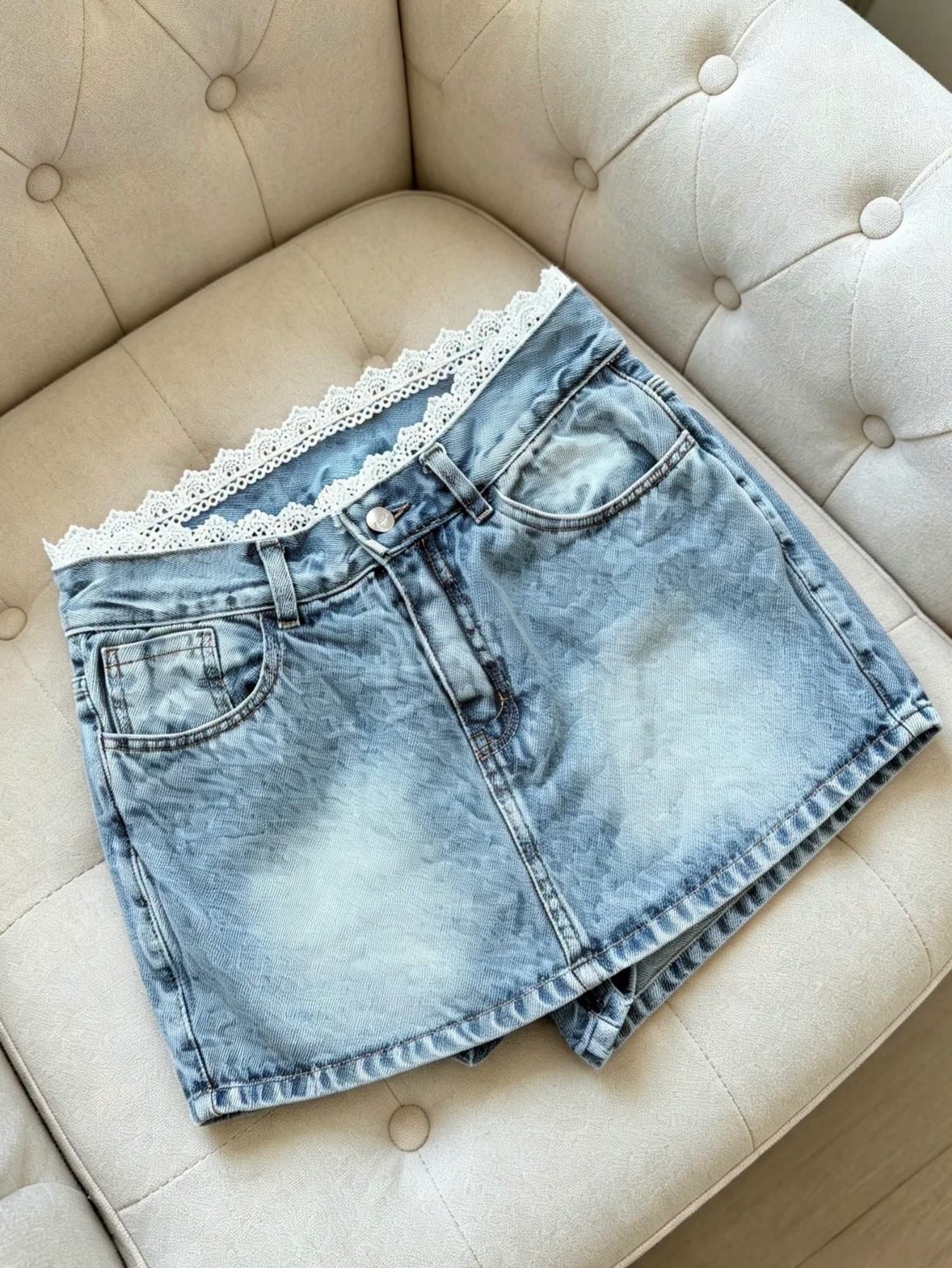 Shorts Pollera Puntilla (tendencia) - Imagen 3