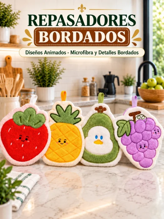 Repasadores Bordados - Diseños Animados