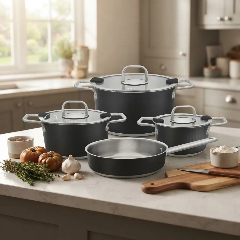 Bateria de Cocina 7 Piezas con Antiadherente Aluminio - Imagen 4