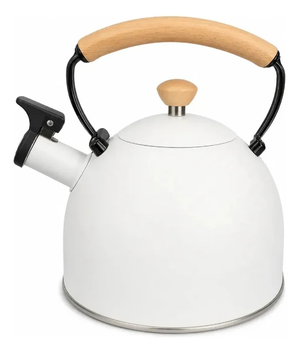 Pava Silbadora Acero Inoxidable Nex Cook 2.5l Blanca Apta Inducción Nex Cook