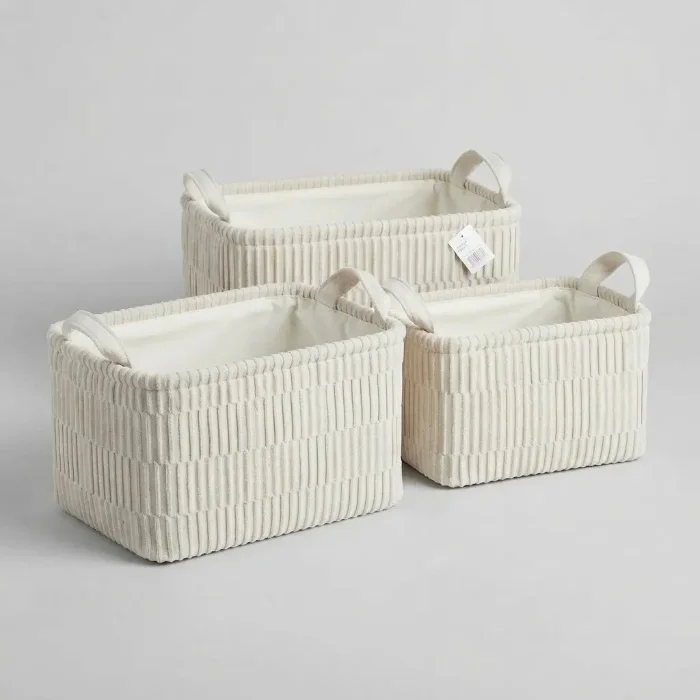 Set Canasto Organizador X3 Terciopelo