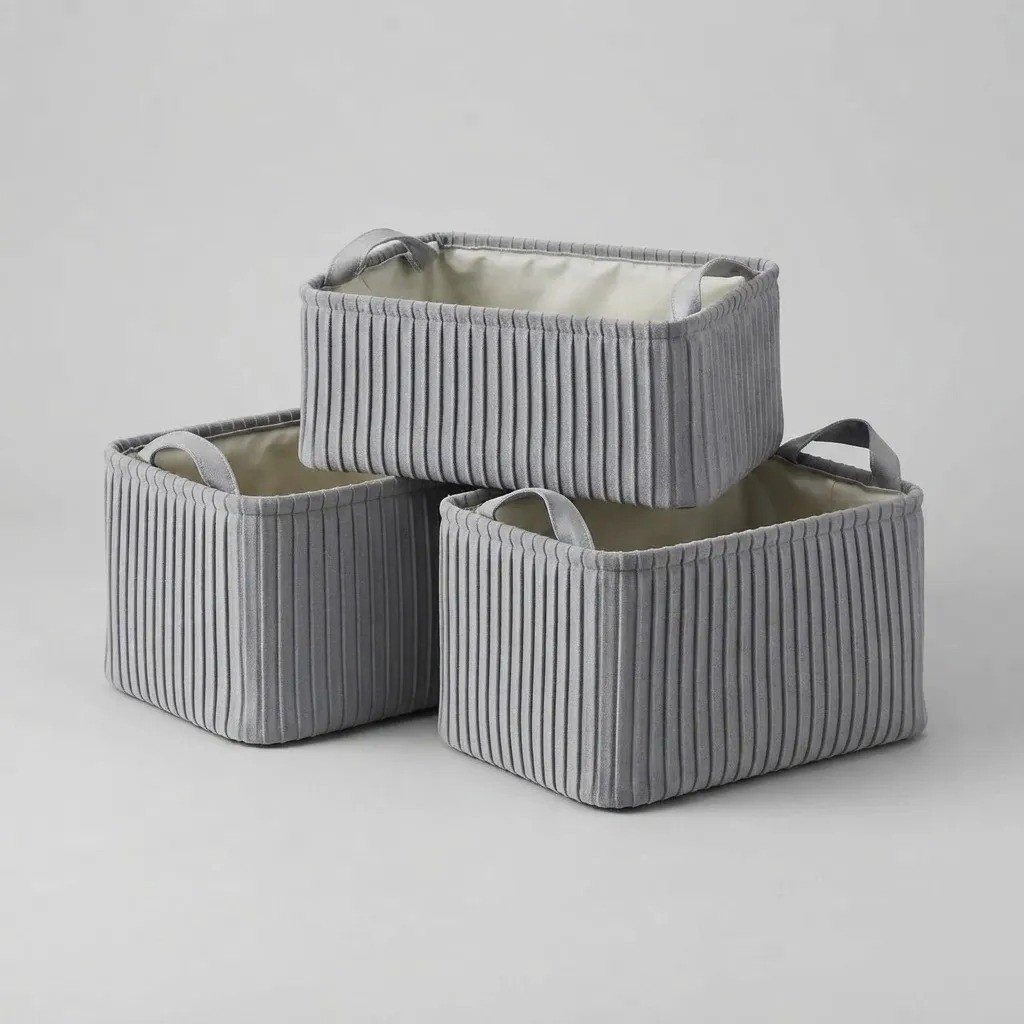 Set Canasto Organizador X3 Terciopelo - Imagen 3