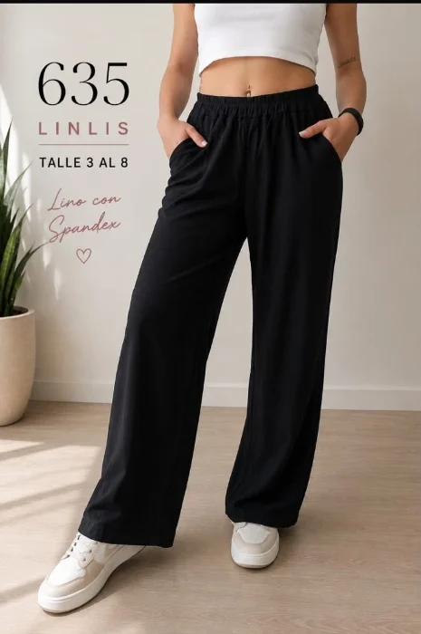 Palazo Lino Spandex con Bolsillo