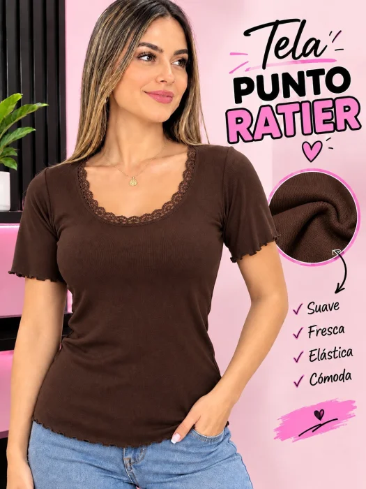 Camiseta con Puntilla C /u