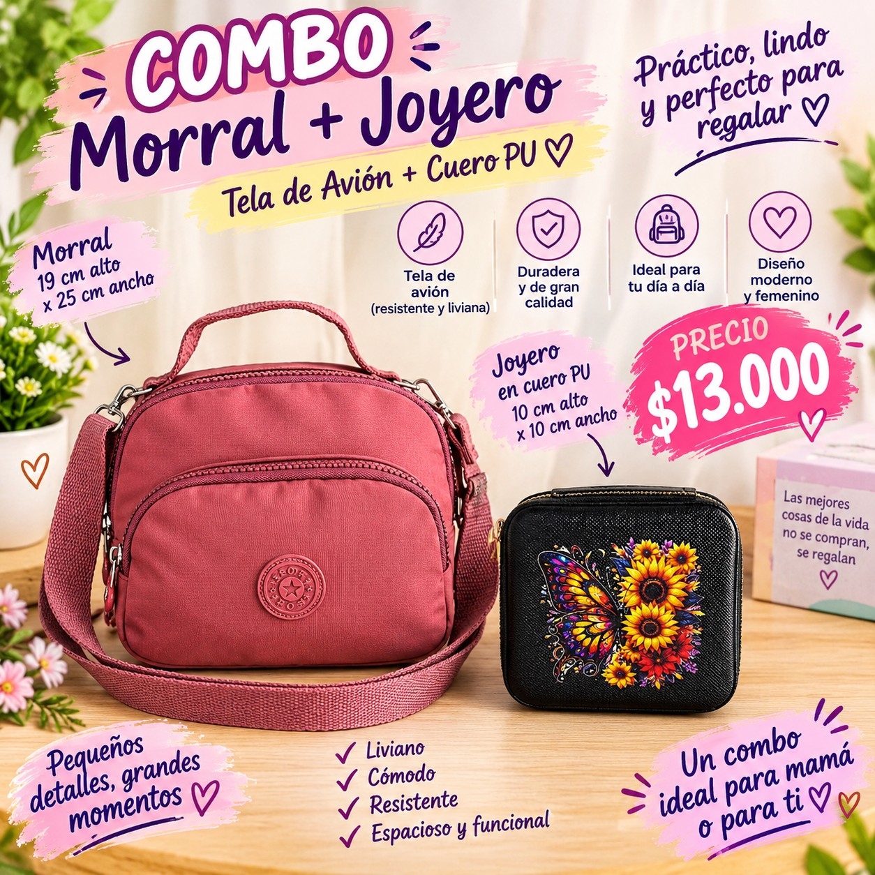 Morral + Joyero Combo Día de la Madre - Imagen 3