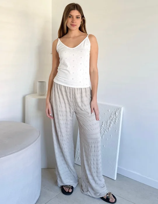 Pantalon Crep Texturizado