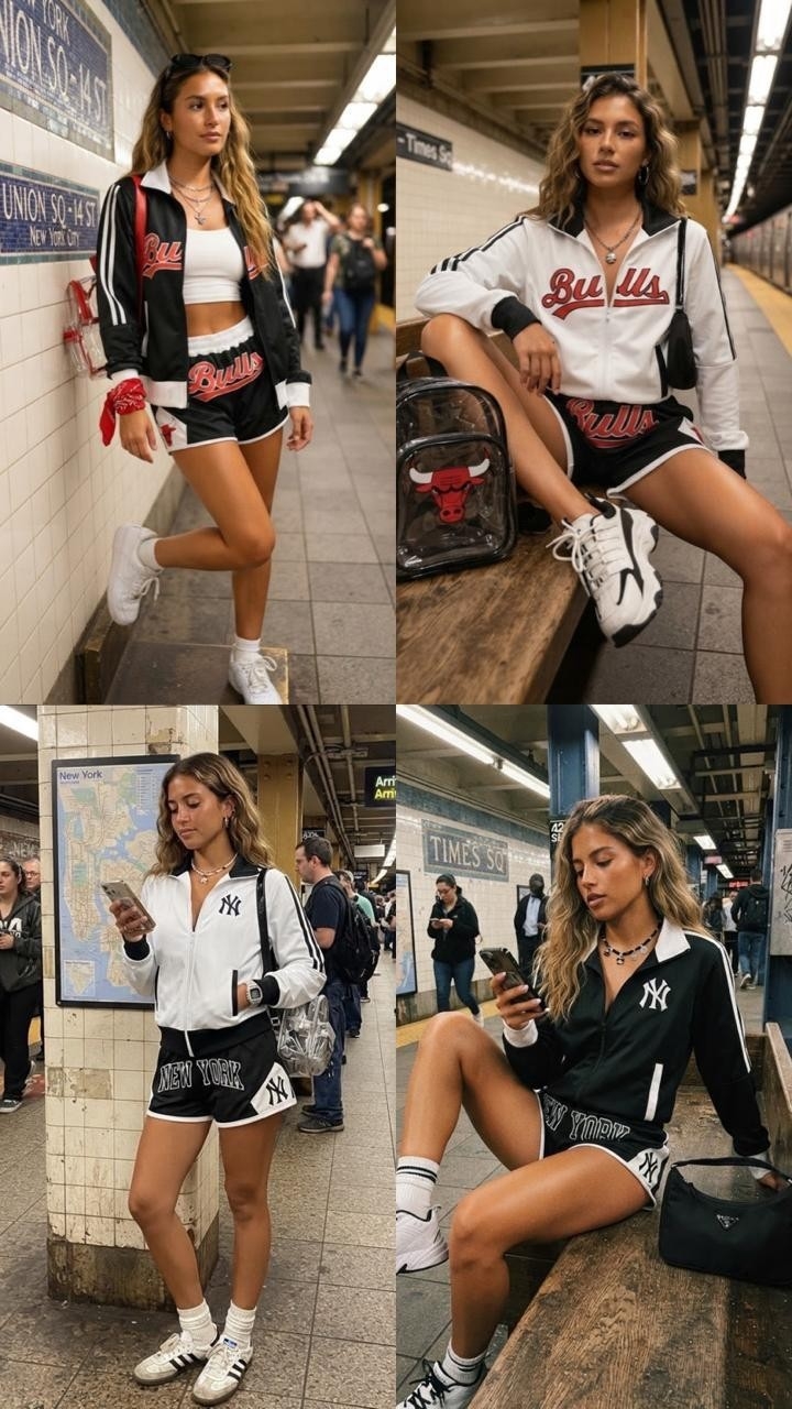 Short y Campera Yankees / Bulls / Ny - Imagen 3