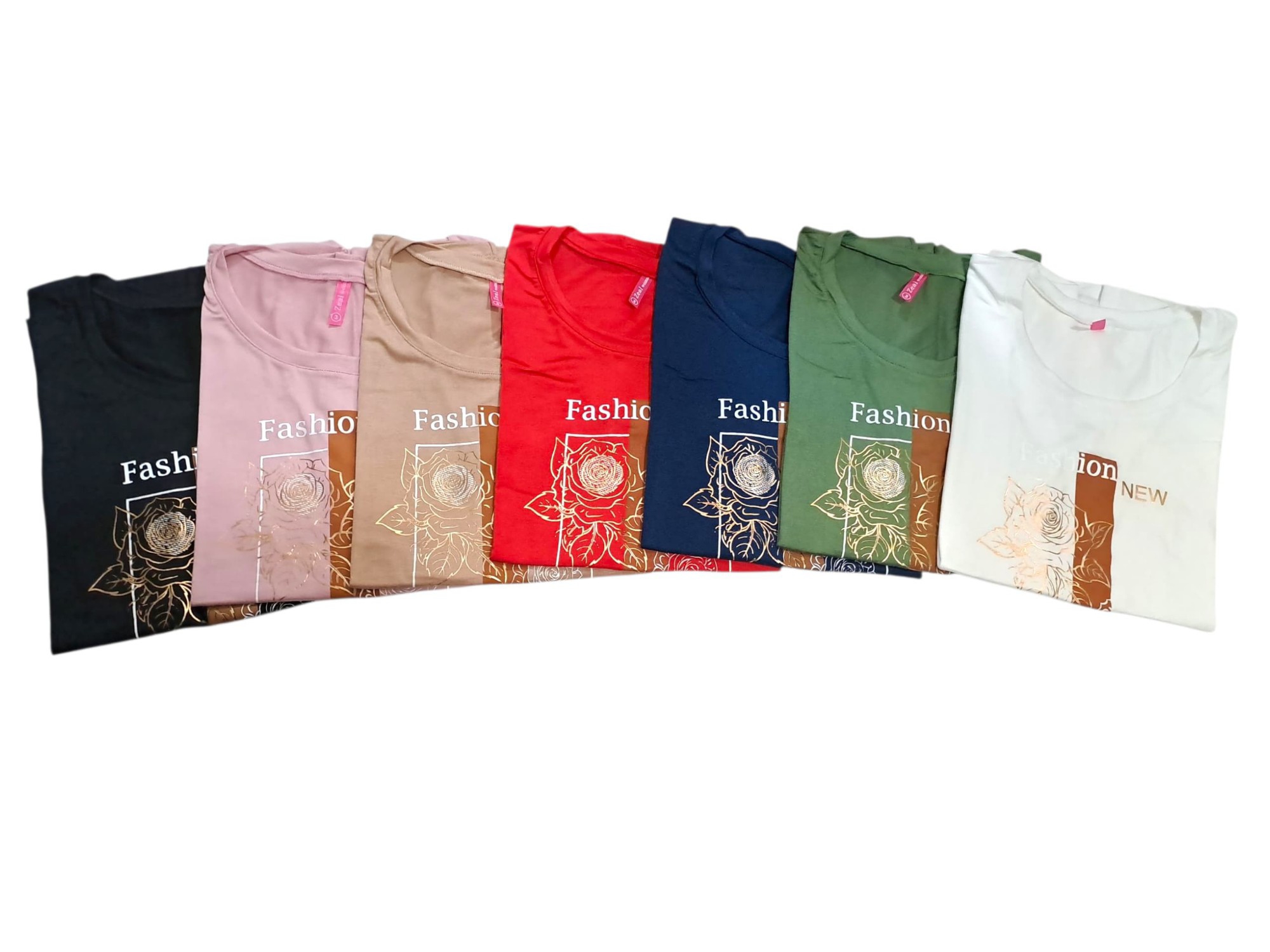 Cuello Redondo Modal Viscosa Remera Estampada - Imagen 2