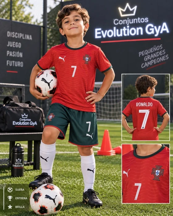 Conjunto Portugal Ronaldo Niño Sublimado