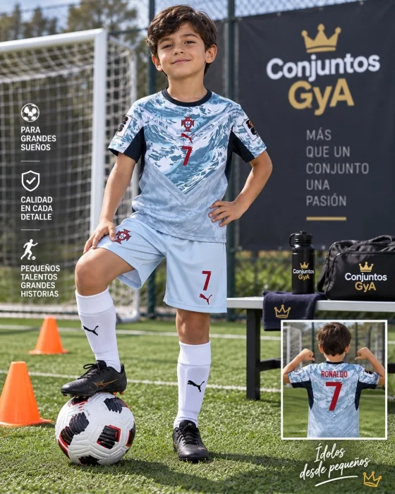 Conjunto Portugal Ronaldo Niño Sublimado