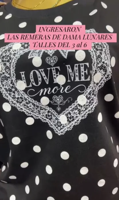 Remera Lunares Estampado Dama Algodón Peinado