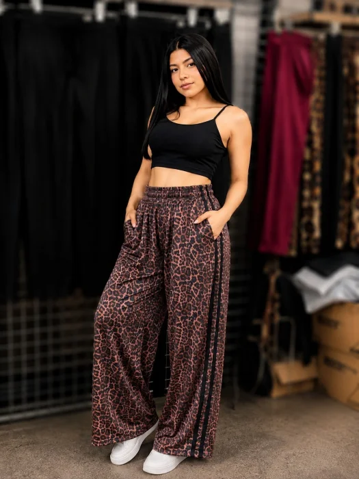 Palazzo Lycra Animal Print con 2 Tiras