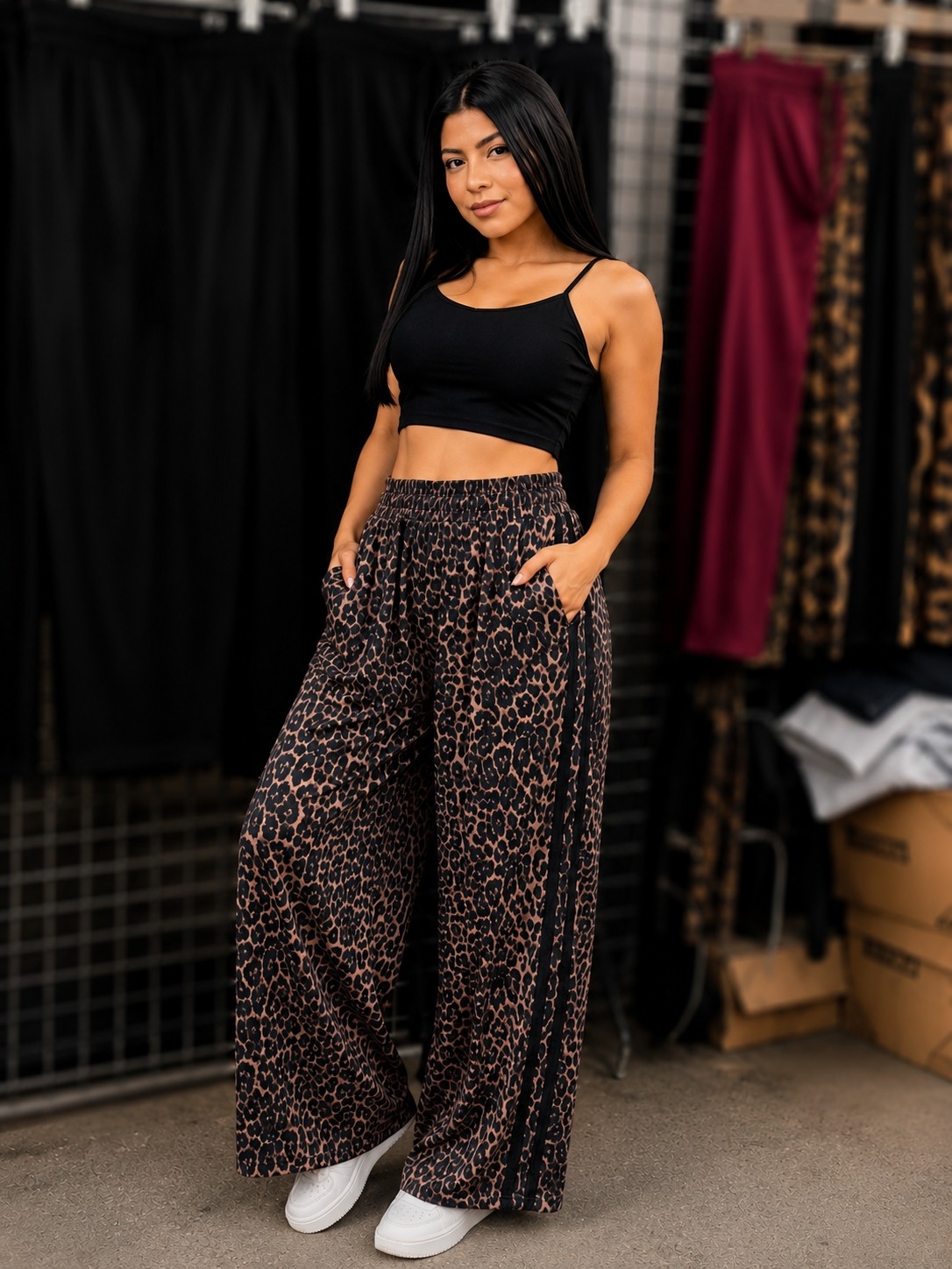 Palazzo Lycra Animal Print con 2 Tiras - Imagen 3
